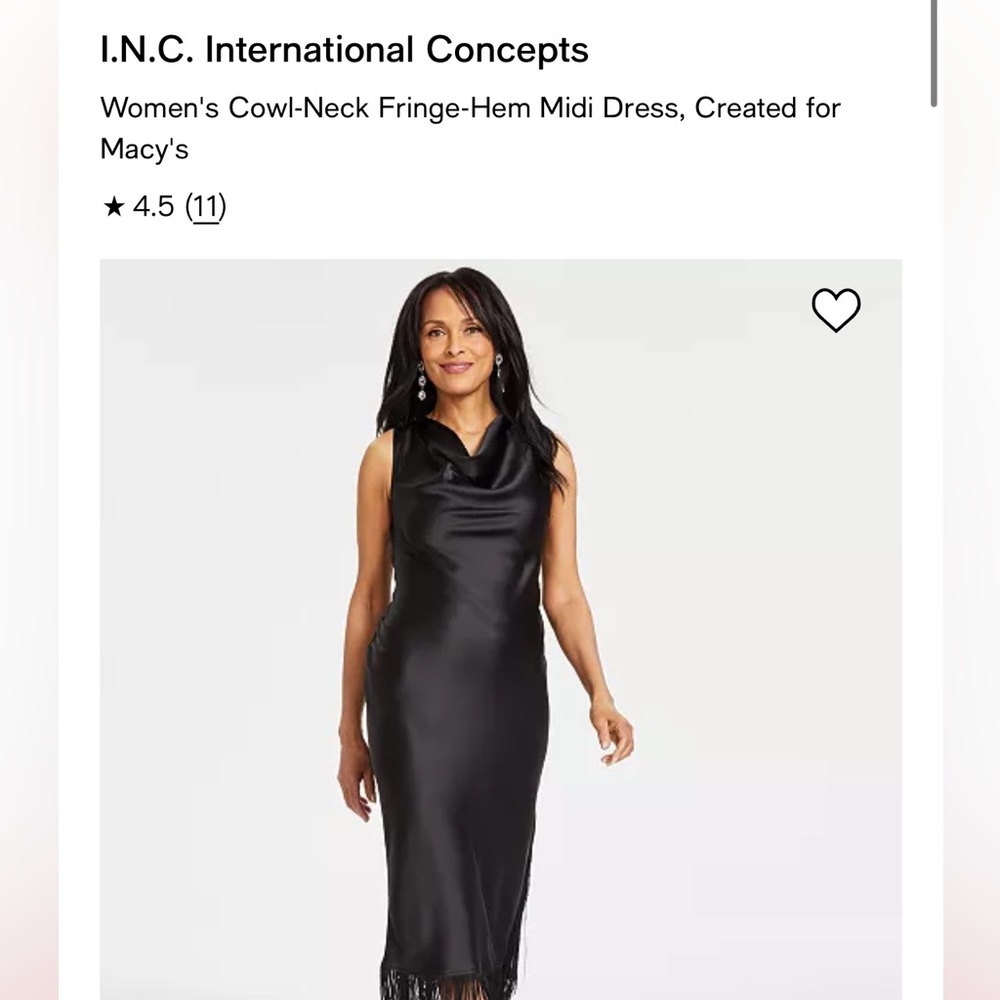 I.N.C. International Concepts
Women's Cowl-Neck Fringe-Hem Midi Dress
